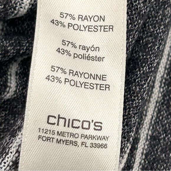 Chicos gray and white stripe cowl neck lightweight sweater top size extra large - Picture 5 of 5